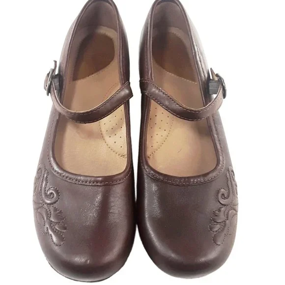 Dansko Brown Leather Mary Janes- Womens Sz 8.5 - Picture 4 of 6